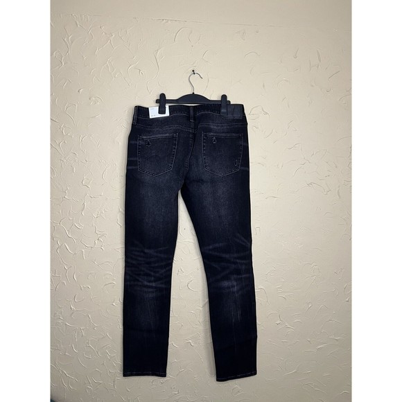 American Eagle aeroflex 360 distressed patch denim jeans black Size 36/32 - Picture 2 of 3